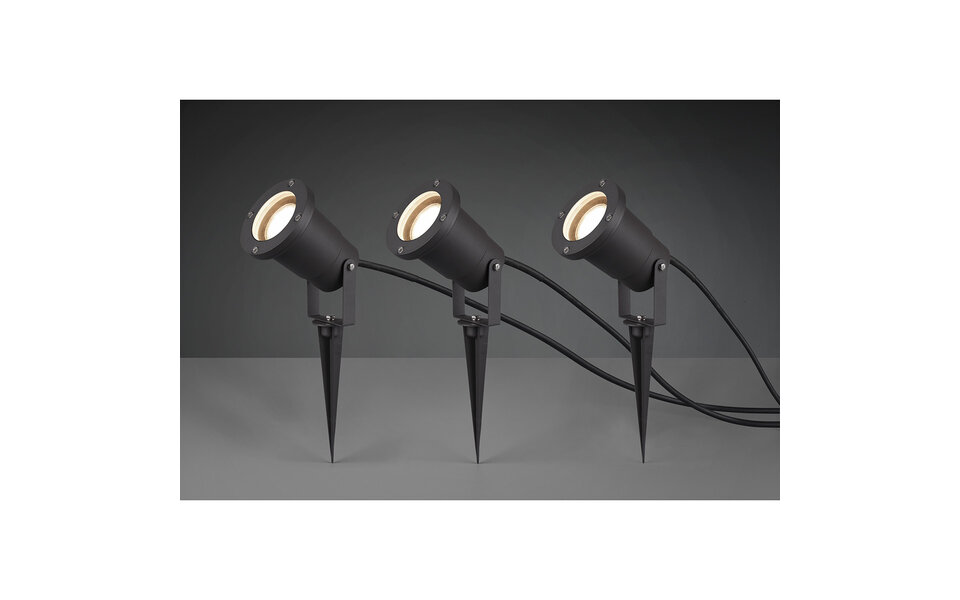HLW LED Prikspot met Stekker 3 Pack - Trion Ubani - GU10 Fitting - Antraciet - Aluminium HLW LED Prikspot met Stekker 3 Pack - Trion Ubani - GU10 Fitting - Antraciet - Aluminium