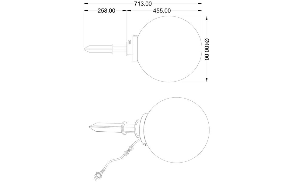 HLW LED LED Priklamp met Stekker - Trion Balino - E27 Fitting - Mat Zwart - Kunststof - Ø400 HLW LED LED Priklamp met Stekker - Trion Balino - E27 Fitting - Mat Zwart - Kunststof - Ø400