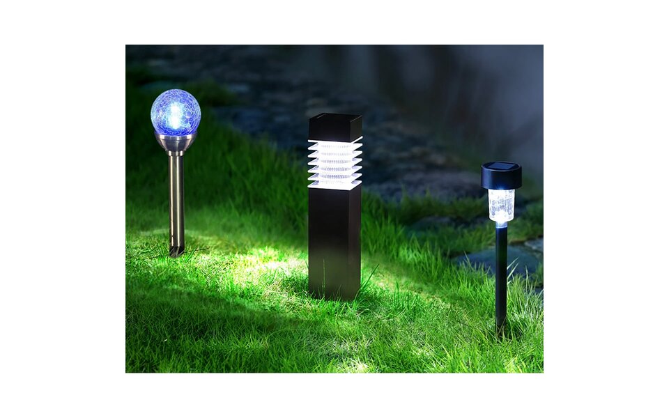 HLW LED LED Priklamp met Zonne-energie - Aigi Colino - 0.06W - Helder/Koud Wit 6500K - Mat Zwart - Kunststof