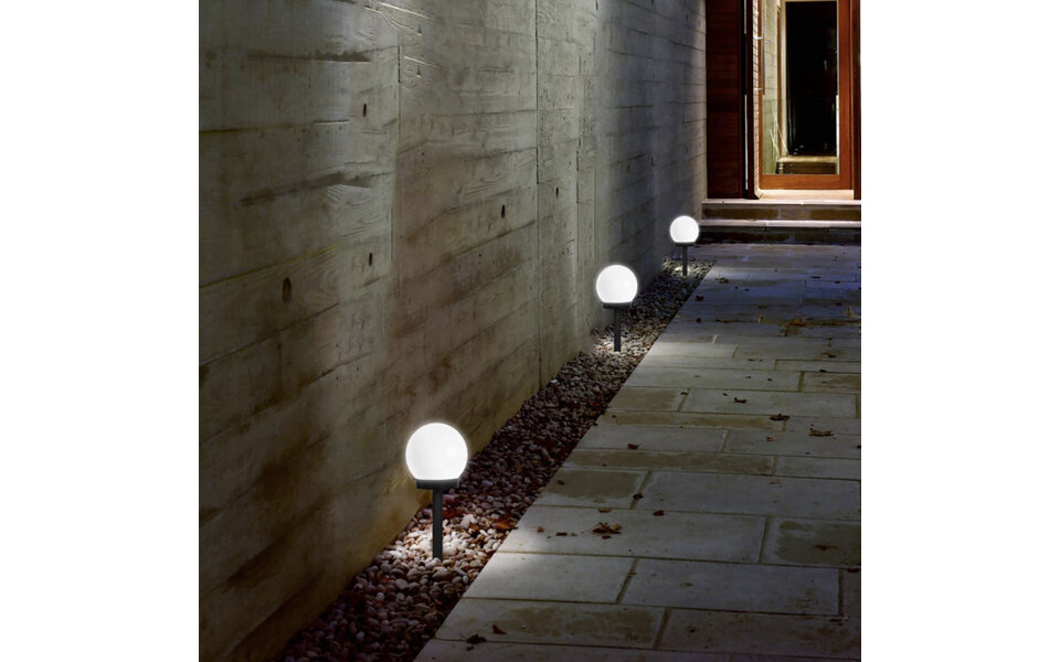 HLW LED LED Solar Bollen Priklamp - Tuinverlichting op Zonne-energie - Set 6 Stuks - Maxozo Torky - Mat Zwart - Kunststof