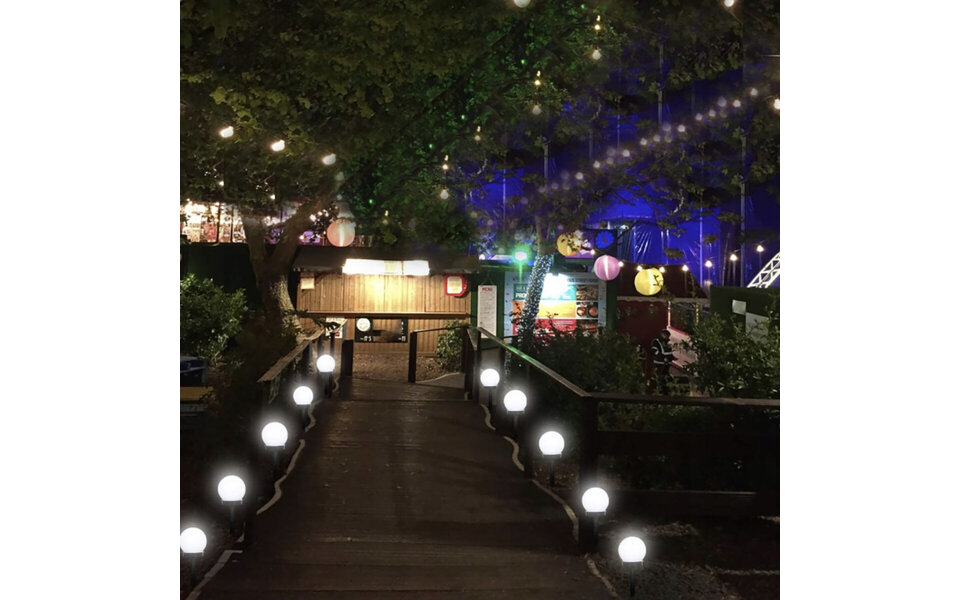 HLW LED LED Solar Bollen Priklamp - Tuinverlichting op Zonne-energie - Set 6 Stuks - Maxozo Torky - Mat Zwart - Kunststof