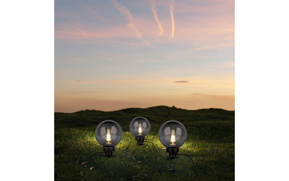 HLW LED LED Priklamp met Stekker - Trion Lobo - E27 Fitting - Spatwaterdicht IP44 - Zwart - Kunststof - Ø300 HLW LED LED Priklamp met Stekker - Trion Lobo - E27 Fitting - Spatwaterdicht IP44 - Zwart - Kunststof - Ø300