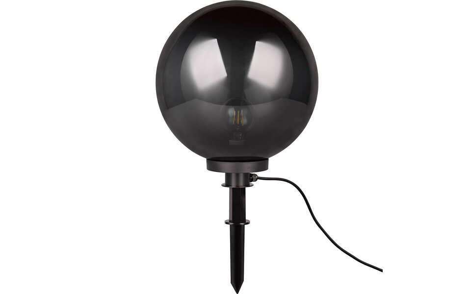 HLW LED LED Priklamp met Stekker - Trion Lobo - E27 Fitting - Spatwaterdicht IP44 - Zwart - Kunststof - Ø400