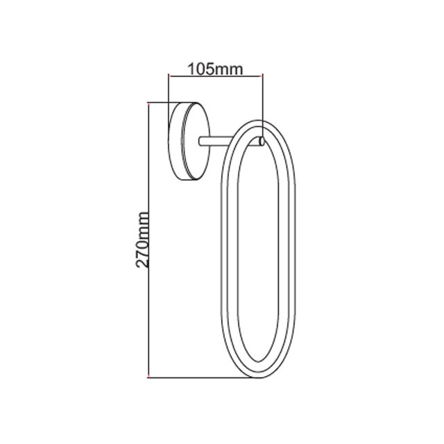 HLW LED LED wall light Acropol | 8W | 4000K | IP20 | 500lm | 180° | 270x105mm