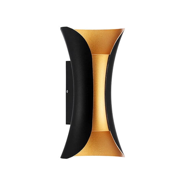 HLW LED HLW LED MARVEL outdoor LED wall light | 10W | 4200K | IP54 | Black & Gold | Neutral white | 517 lm | Aluminium