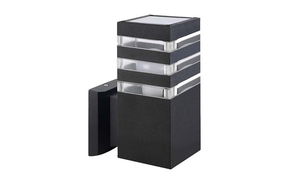 HLW LED HLW LED PALMERA S outdoor wall light | Vierkant | E27 socket | max. 18W LED | IP44 | Black | Aluminium + kunststof