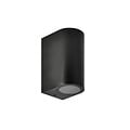 HLW LED MAMBA outdoor wall light | Rond | 2x GU10 socket | max. 2x10W LED | IP44 | Black | Metaal + glas