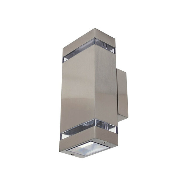 HLW LED HLW LED GARDENYA outdoor wall light | Up & Down | 2x GU10 socket | max. 2x10W LED | IP44 | RVS + polycarbonaat