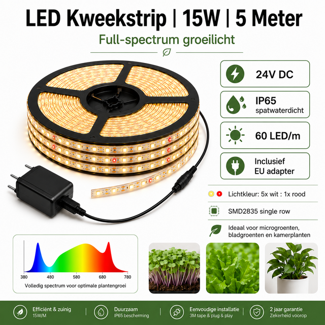 5M LED Grow Strip + 47W EU adaptor 5M LED Grow Strip + 47W EU adaptor