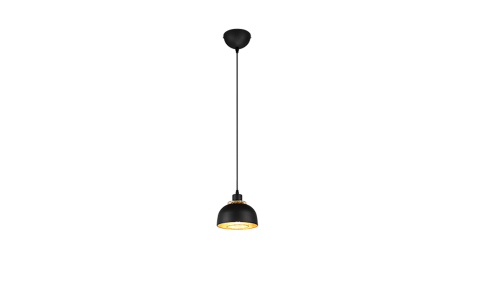 Trio Lighting Trio PUNCH hanglamp | E27 Fitting | mat zwart | Ø 18 cm | IP20 | excl. 1x E27 | max. 40W Trio Lighting Trio PUNCH hanglamp | E27 Fitting | mat zwart | Ø 18 cm | IP20 | excl. 1x E27 | max. 40W