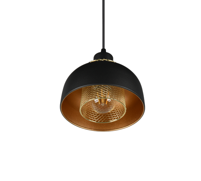 Trio Lighting Trio PUNCH pendant light | 1x E27 max 40W | black | Ø 18 cm | IP20 | 150 cm Trio Lighting Trio PUNCH pendant light | 1x E27 max 40W | black | Ø 18 cm | IP20 | 150 cm