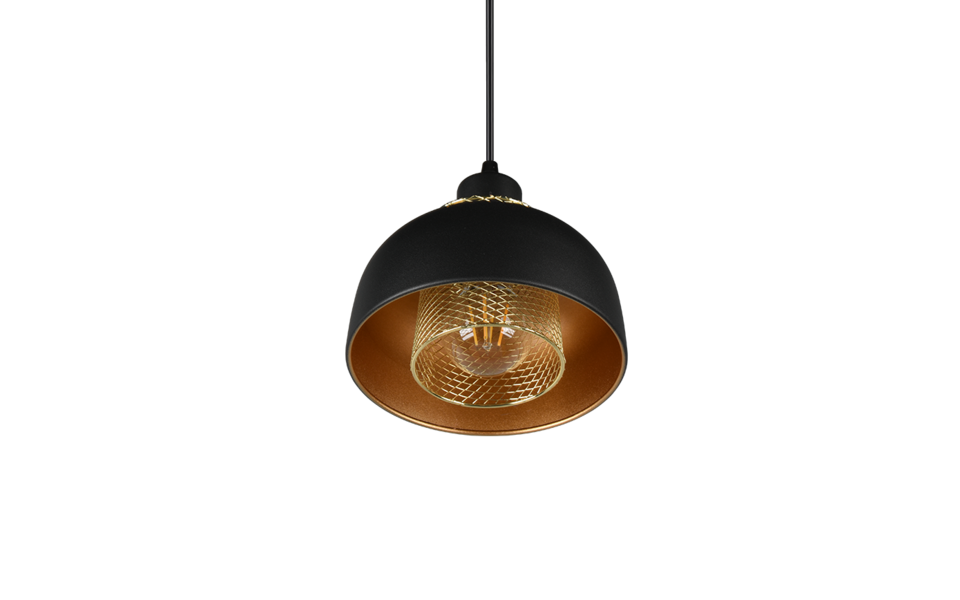 Trio Lighting Trio PUNCH hanglamp | E27 Fitting | mat zwart | Ø 18 cm | IP20 | excl. 1x E27 | max. 40W Trio Lighting Trio PUNCH hanglamp | E27 Fitting | mat zwart | Ø 18 cm | IP20 | excl. 1x E27 | max. 40W