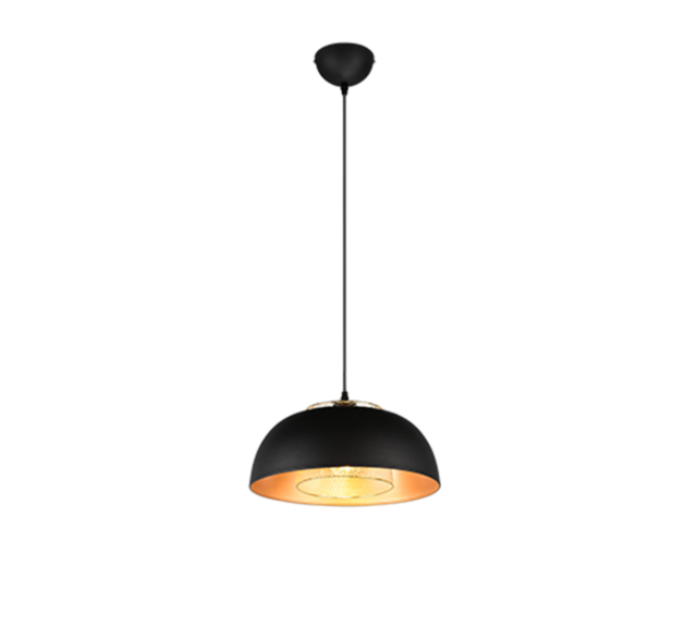 Trio Lighting Trio PUNCH hanglamp | E27 Fitting | mat zwart | Ø 35 cm | IP20 | excl. 1x E27 | max. 40W