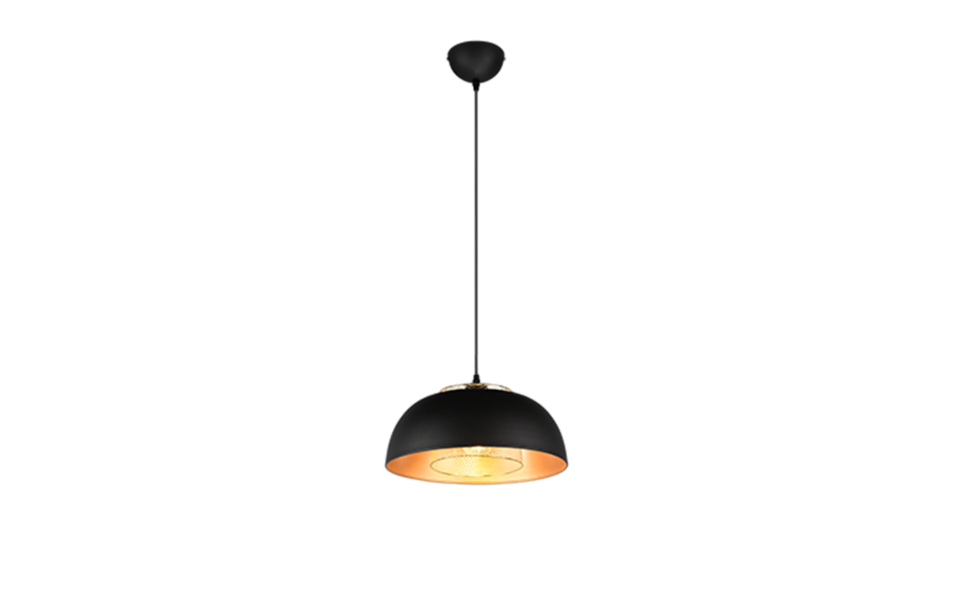 Trio Lighting Trio PUNCH hanglamp | E27 Fitting | mat zwart | Ø 35 cm | IP20 | excl. 1x E27 | max. 40W
