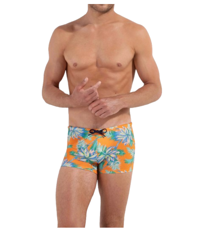 HOM Gigaro Swim Shorts Orange Print
