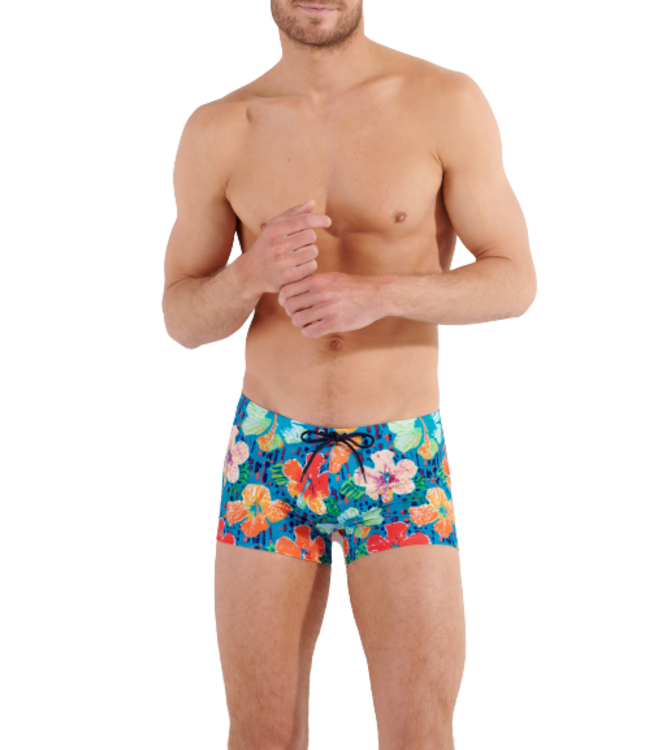 HOM Dino Swim Shorts Turquoise-Print