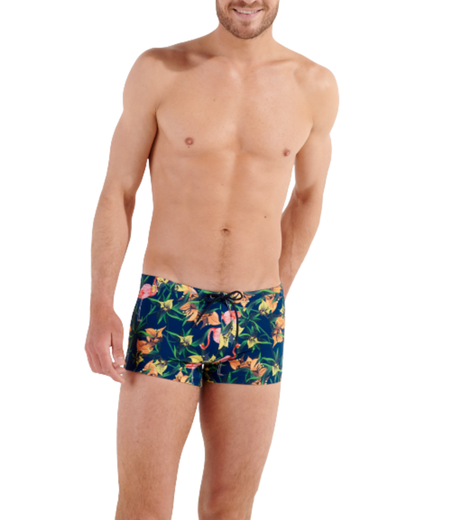 HOM Flamingo Swim Shorts Navy-Print