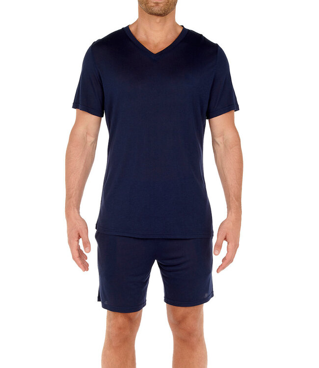 HOM Cocooning Tee-Shirt V-Neck Navy