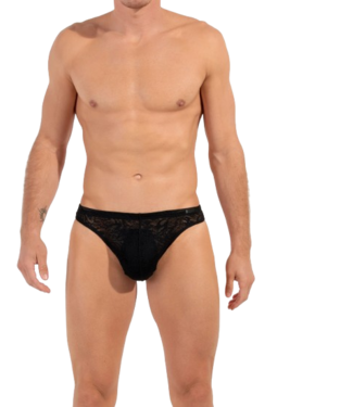 HOM Free Cut Lace G-String Black