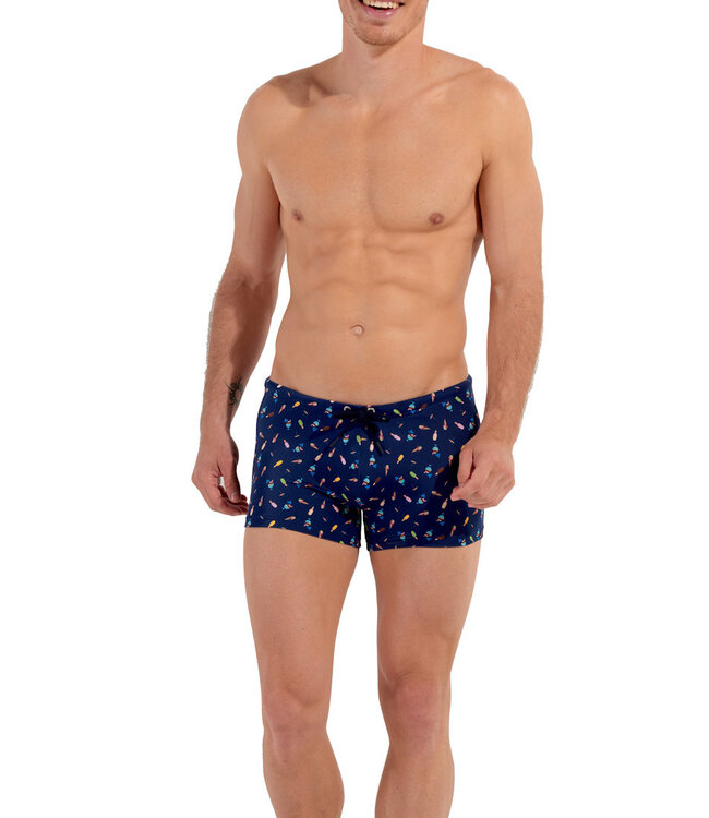 HOM Summer Swim Shorts Navy Print