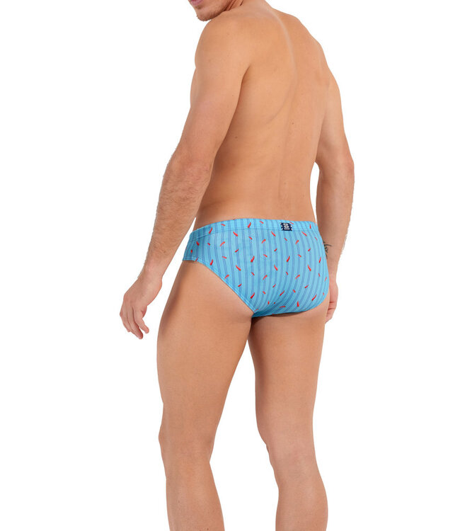 HOM Espelette Swim Mini Briefs Turquoise Print