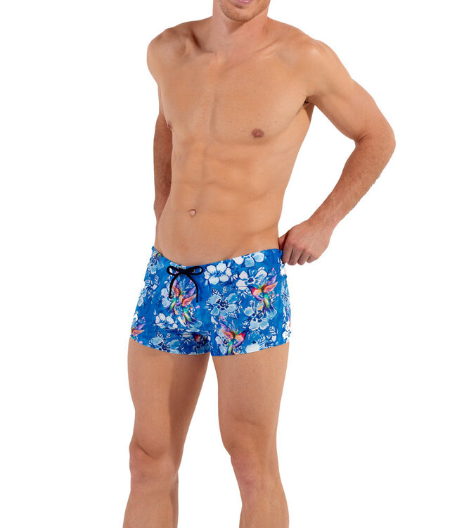 HOM Colibris Swim Shorts Blue Print