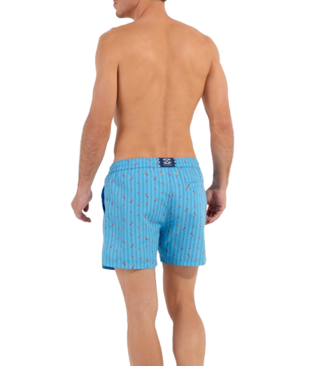 HOM Espelette Beach Boxer Turquoise Print
