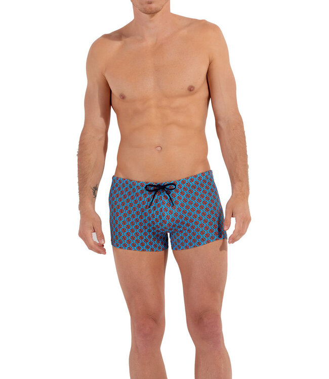 HOM Anglet Swim Shorts Turquoise Print
