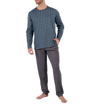 HOM Aloys Long Pyjama Dark Grey Print