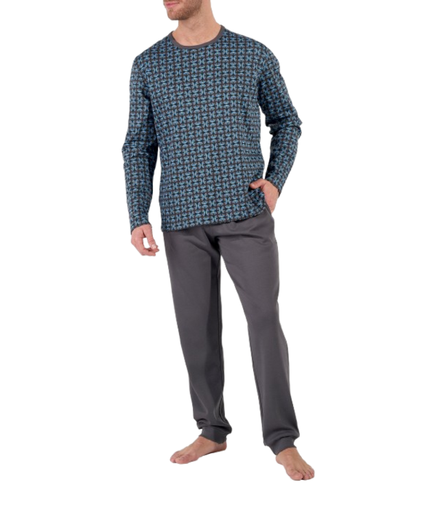 HOM Aloys Long Sleepwear Dark Grey Print