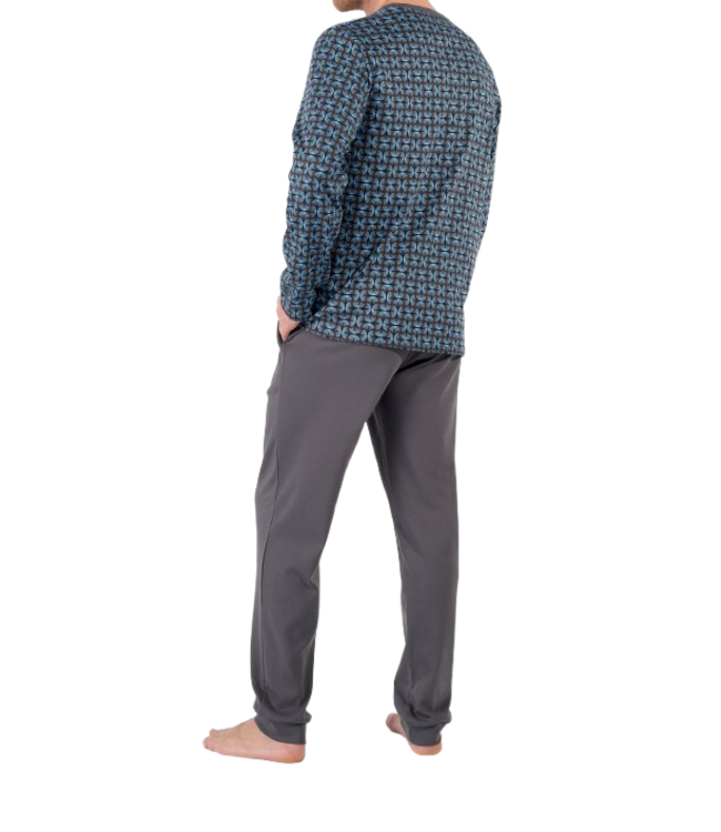 HOM Aloys Long Pyjama Dark Grey Print