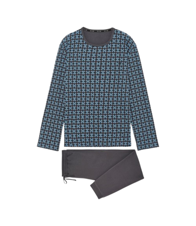 HOM Aloys Long Pyjama Dark Grey Print