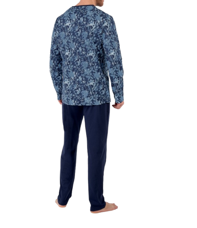 HOM Compiegne Long Pyjama Navy Print