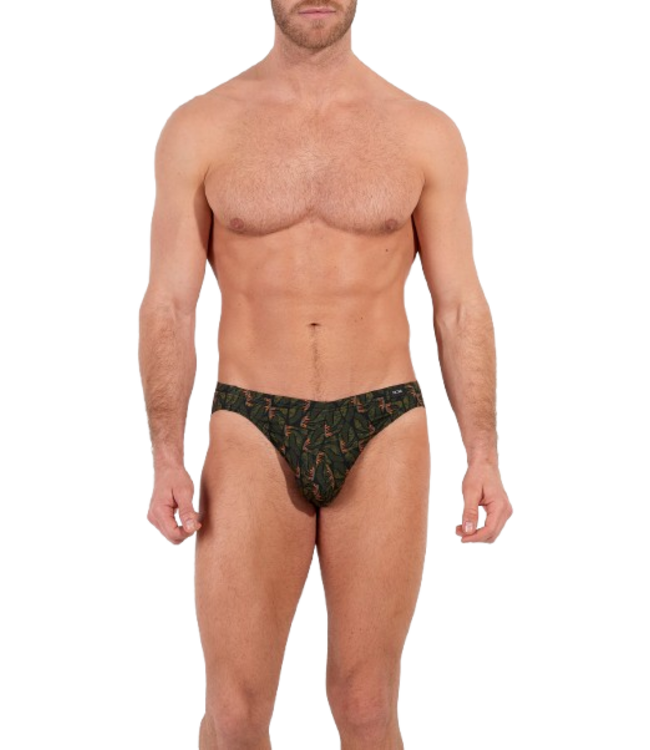HOM Vizzavona Comfort Micro Briefs Khaki Print