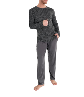 HOM Waldorf Long Sleepwear Grey Print