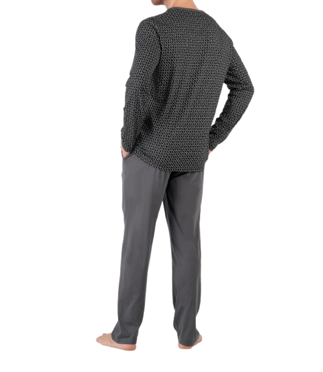 HOM Waldorf Long Pyjama Grey Print