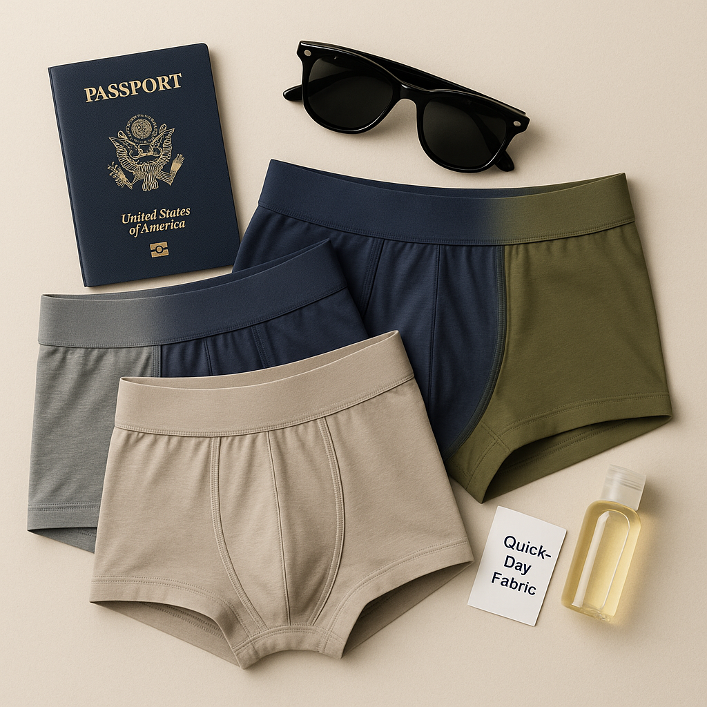 Men’s travel underwear – lightweight, breathable & hygienic comfort on the go