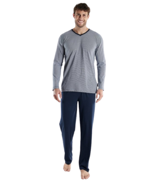 TOM TAILOR Nevada Long Sleepwear Blue-Dark-Horizontal-Stripes