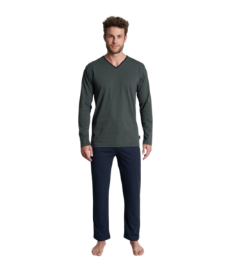 TOM TAILOR Nevada Long Sleepwear Green-Dark-Horizontal-Stripes
