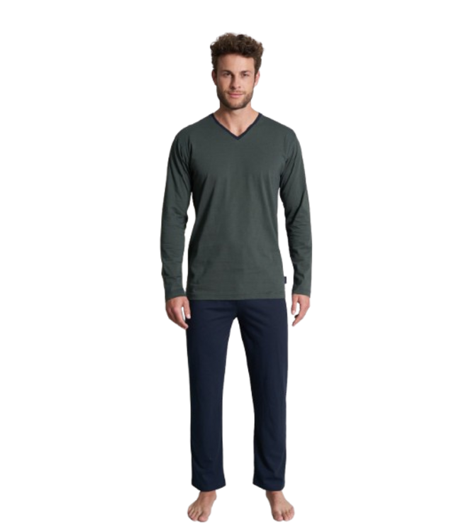 TOM TAILOR Nevada Long Sleepwear Green-Dark-Horizontal-Stripes
