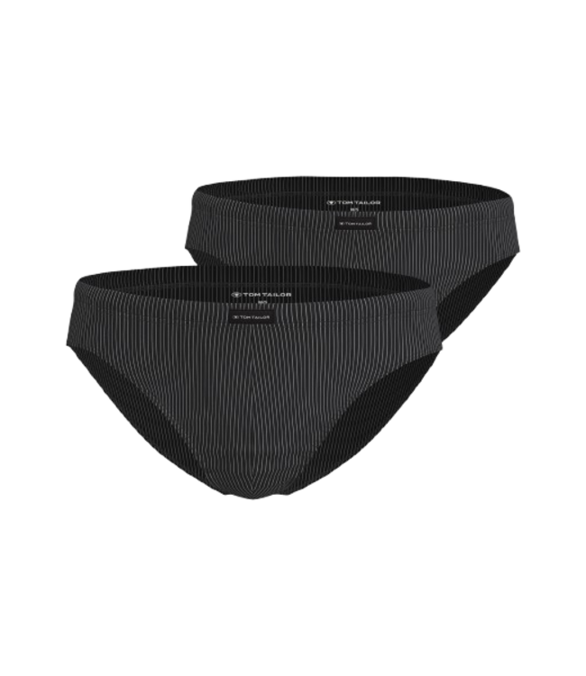 TOM TAILOR Alaska Mini Briefs 2P Black Dark Vertical Stripes