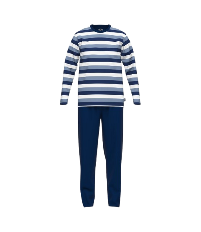 CECEBA Melbourne Long Pyjama Blue Medium Horizontal Stripes