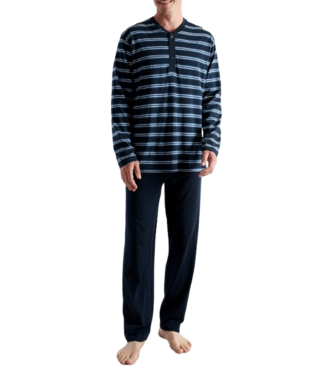 CECEBA Philadelphia Long Pyjama Blue Dark Horizontal Stripes