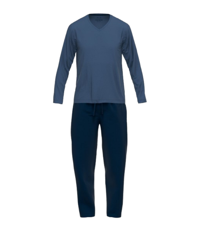 CECEBA Bamboo Long Pyjama Blue Medium Solid