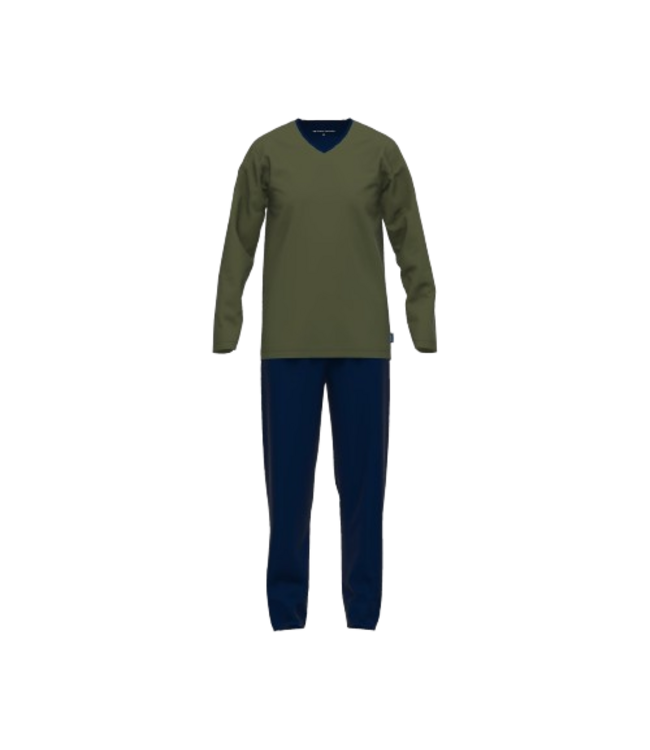 TOM TAILOR Nevada Long Pyjama Green Dark Horizontal Stripes