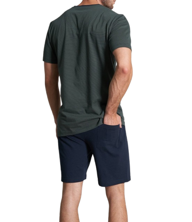 TOM TAILOR Nevada Short Pyjama Green Dark Horizontal Stripes
