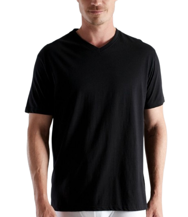 CECEBA Nevada T-Shirt 2P V-Neck Black Dark Solid