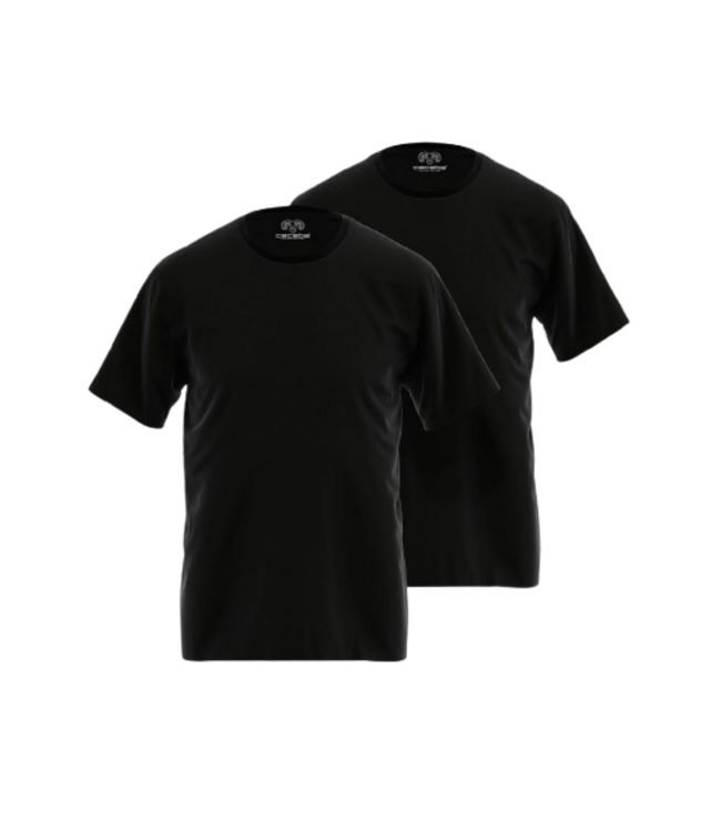 CECEBA Nevada T-Shirt 2P Crew-Neck Black Dark Solid