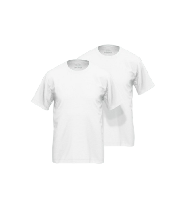CECEBA Nevada T-Shirt 2P Crew-Neck White Light Solid