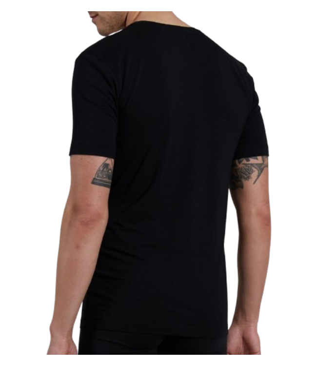 CECEBA Bamboo T-Shirt V-Neck Black Dark Solid